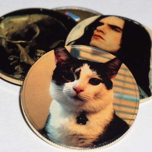 Custom Engraved Brass Coin Photos and text