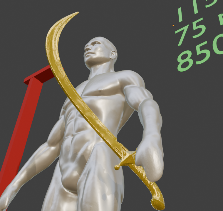 Curved Sword Miniature, Mini Bandit's Format, ABS Resin, Tabletop Display