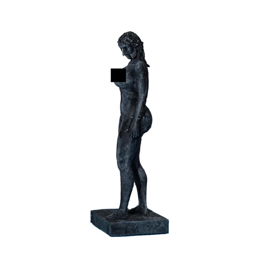Watcher of the Night – Nude Woman in Owl Mask Statue