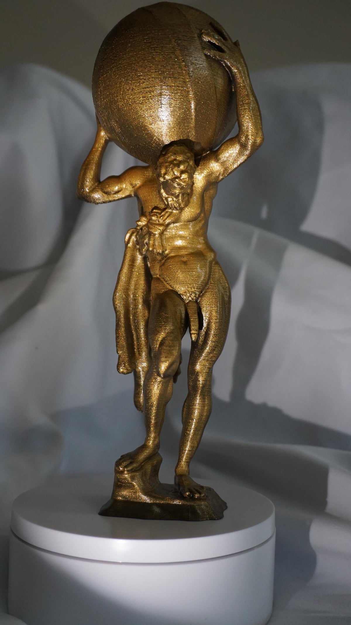 Atlas Mythological Statue, Antique Titan Sculpture, 3D Printed