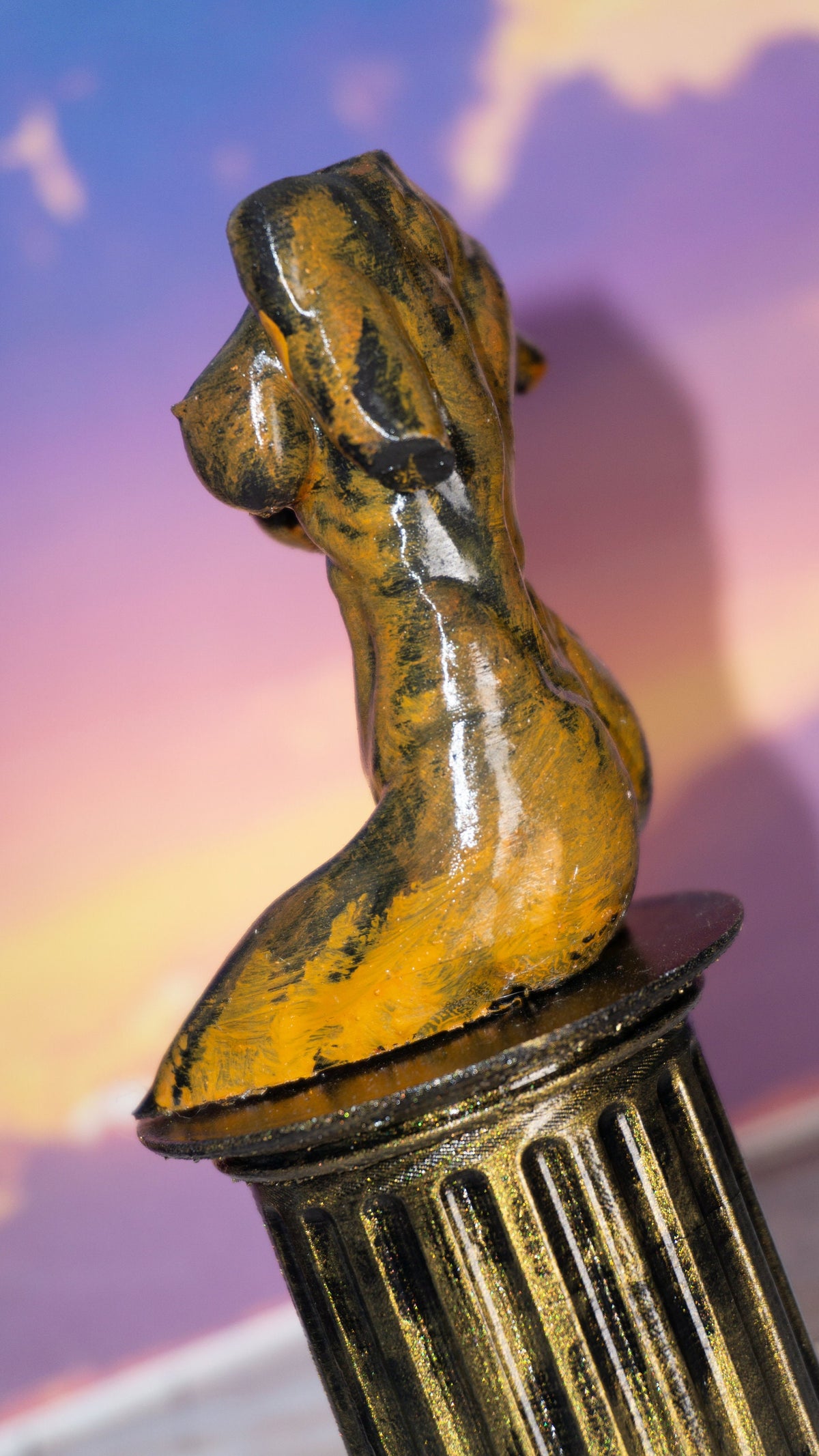 Female Stroll Sculpture, 3D Printed PLA, Glossy Acrylic Finish