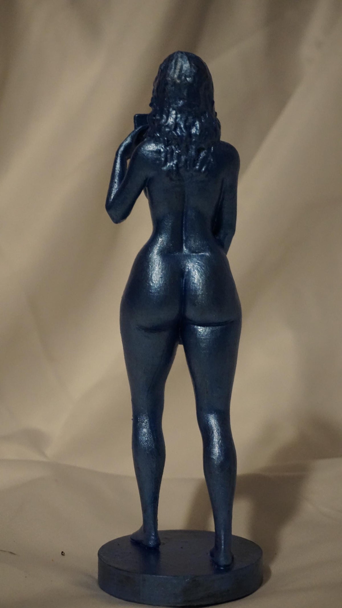 Female Selfie Sculpture, 3.2x3.2x10 Tabletop Statue, Handcrafted Decor