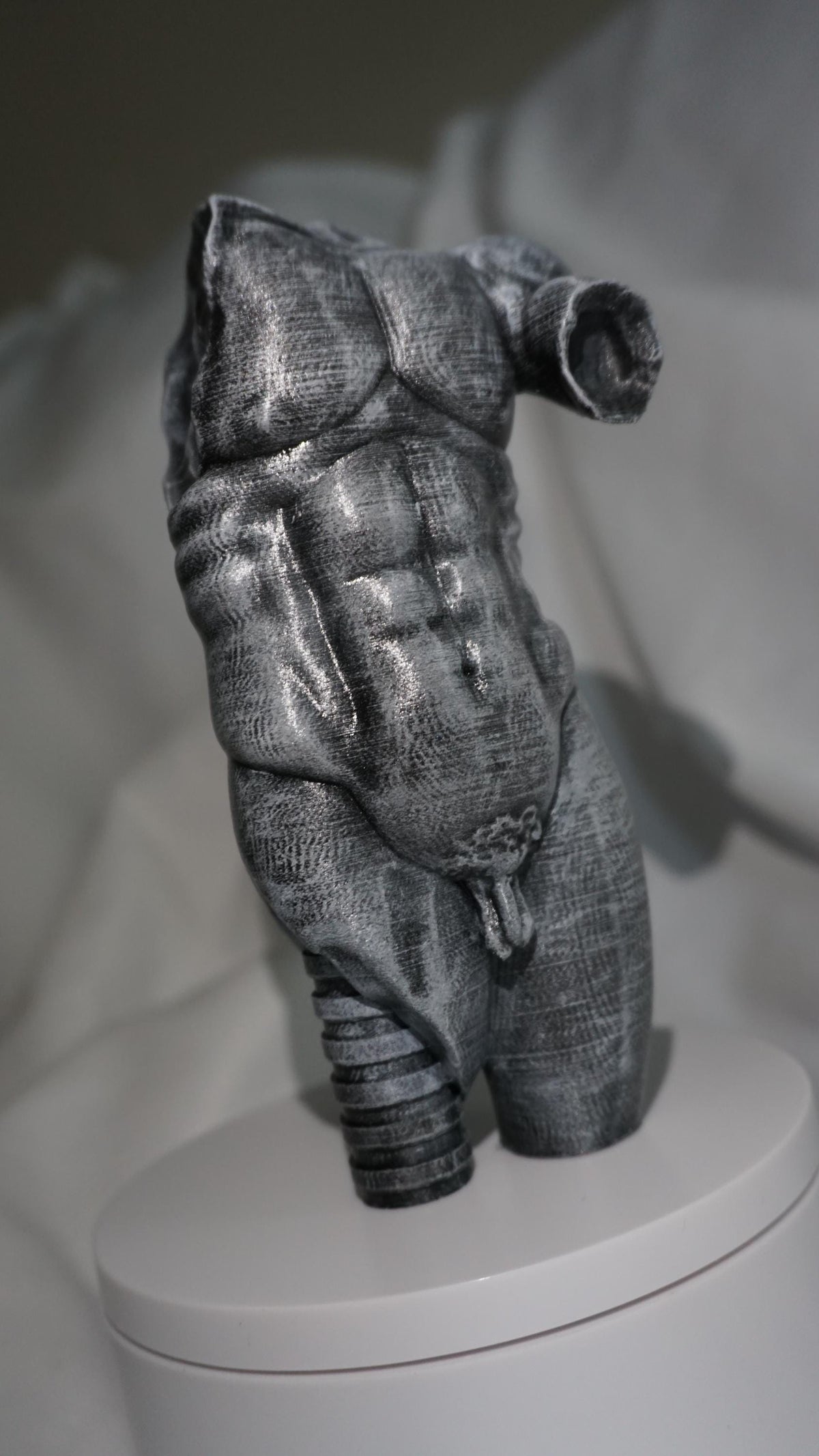 Sculpted Torso Statue, Antique Fragmented Male Torso, Organic Pla