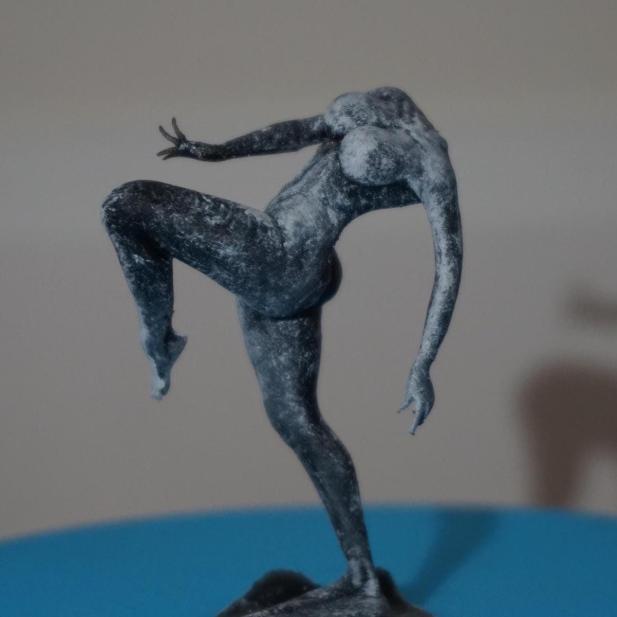 Balancing Muse Statue, Poise in Motion, Graceful Decor Sculpture