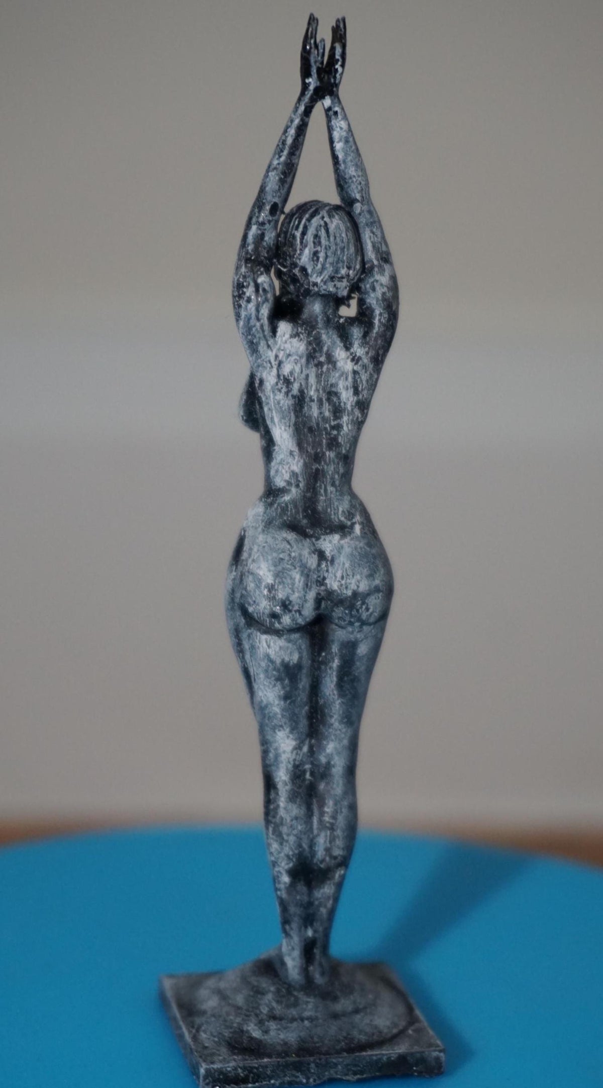 Nude Woman Sculpture, Ascend in Uplifted Grace, Resin Art Decor