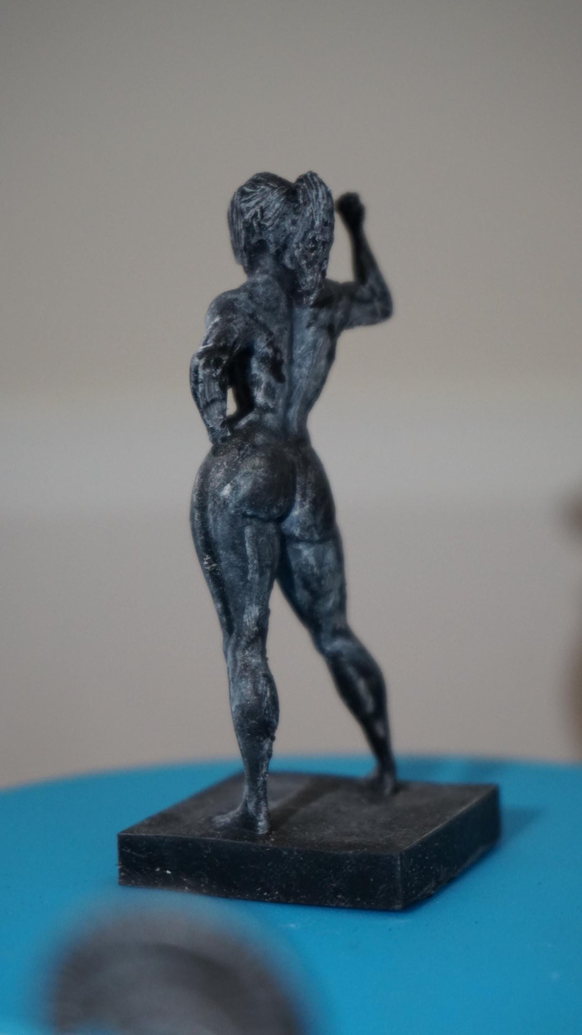 Female Bodybuilder Sculpture, Iron Grace Triumph In Bronze