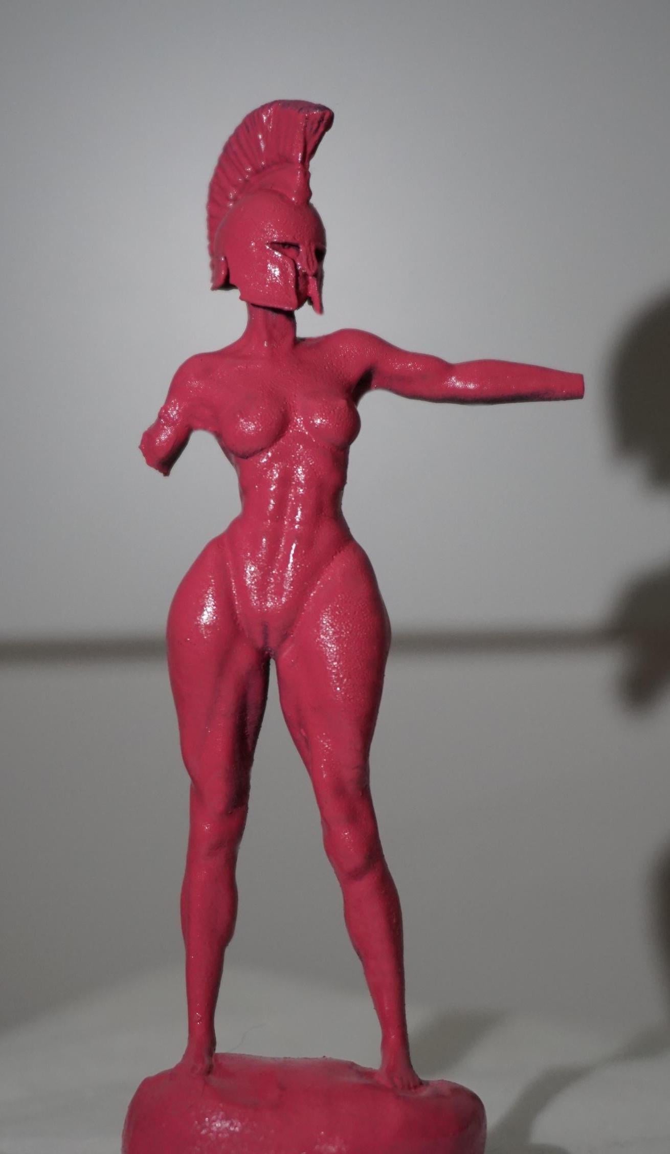 Greek Spartan Warrior Woman Statue