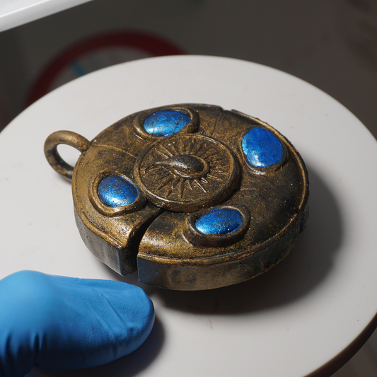 Cerulean amber Talisman Jewelry piece