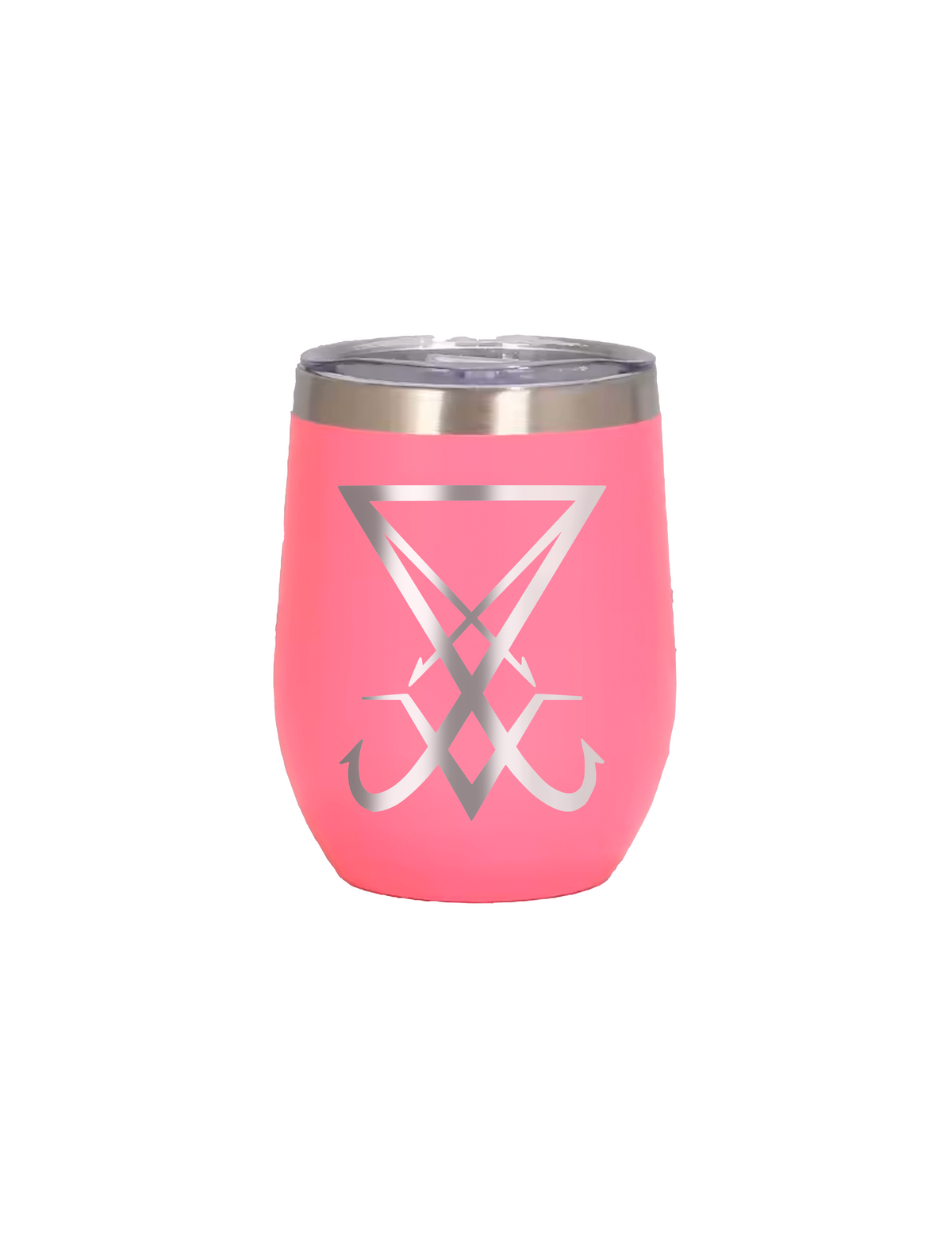 Lucifer Sign Wine Mug, 12oz Insulated Stainless Steel, Spill-Resistant
