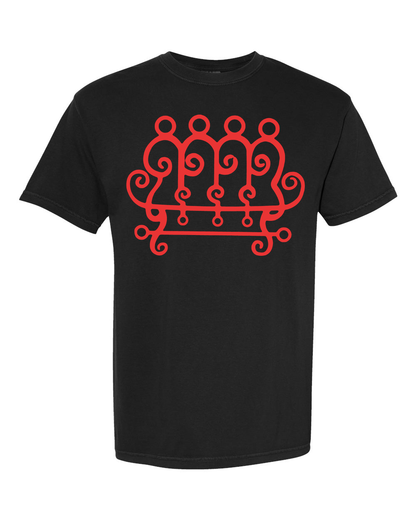 Black Cotton T-Shirt, Goetia Sigils Design, Relaxed Fit