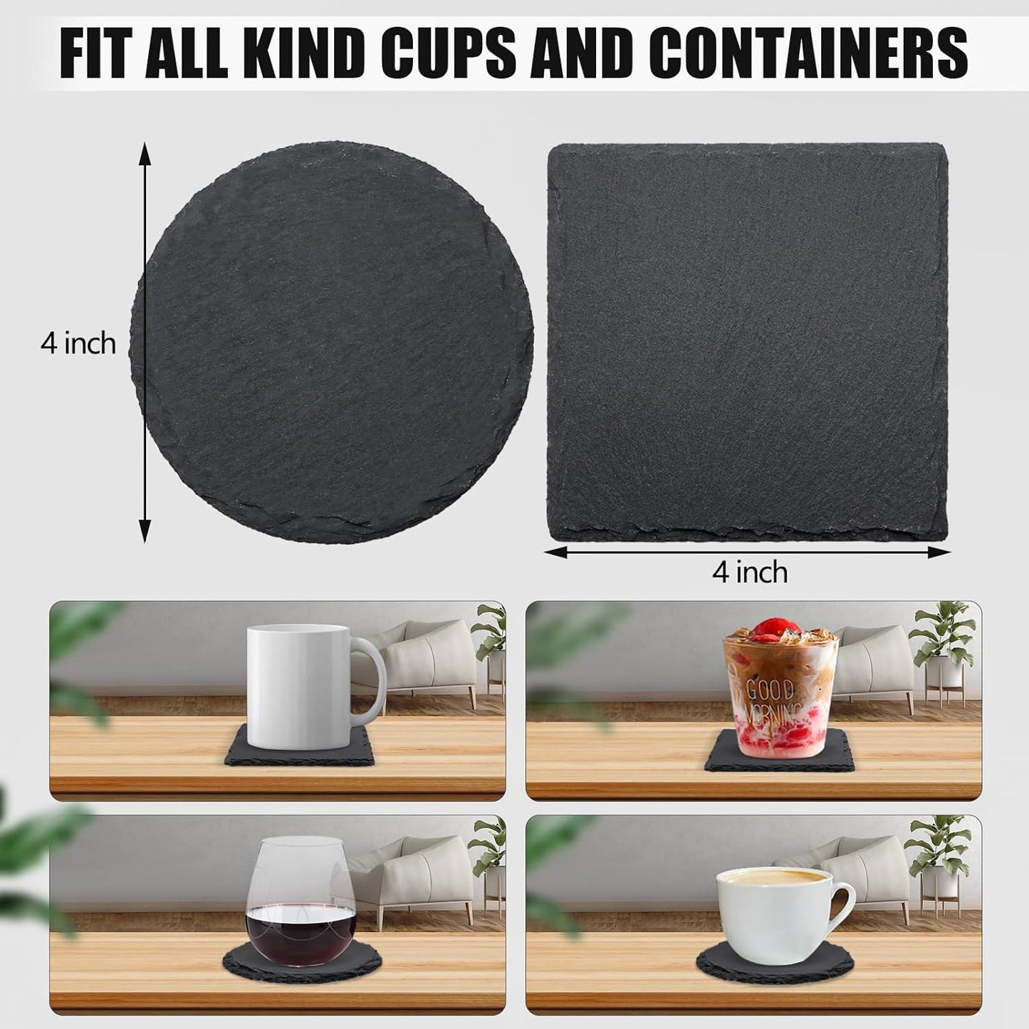 The All Seeing Eye Slate Coaster Anti Slip Legs Laser Engraved (Copy)
