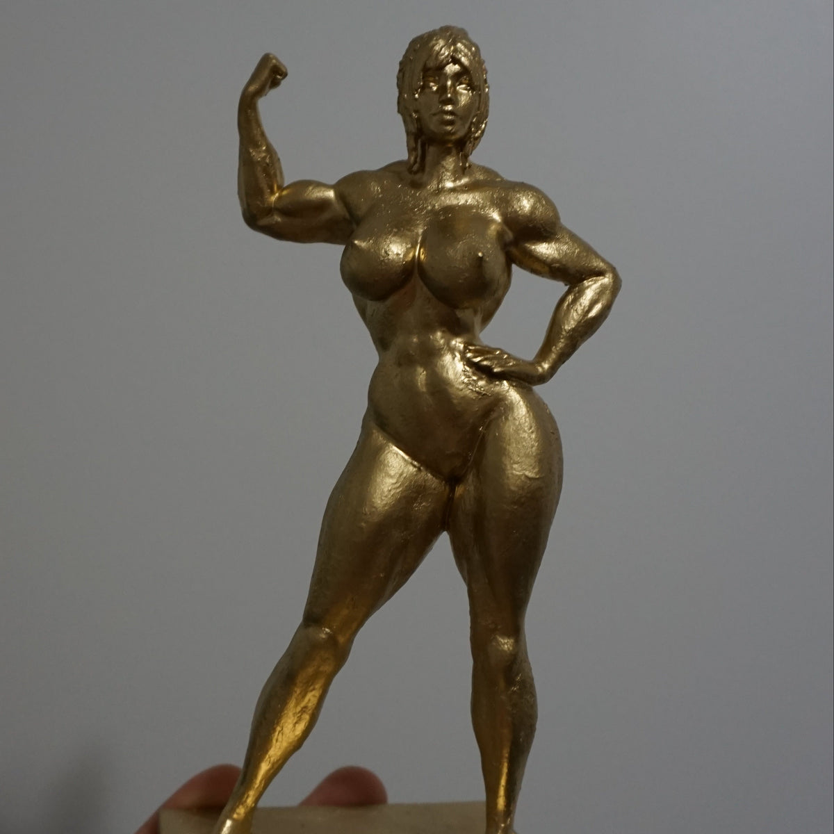 Golden Grace Female Statue | Muscular Woman Sculpture | Nude Female Figure | Athletic Woman Art | Gold Body Sculpture | 4 to 40 Inch Sizes