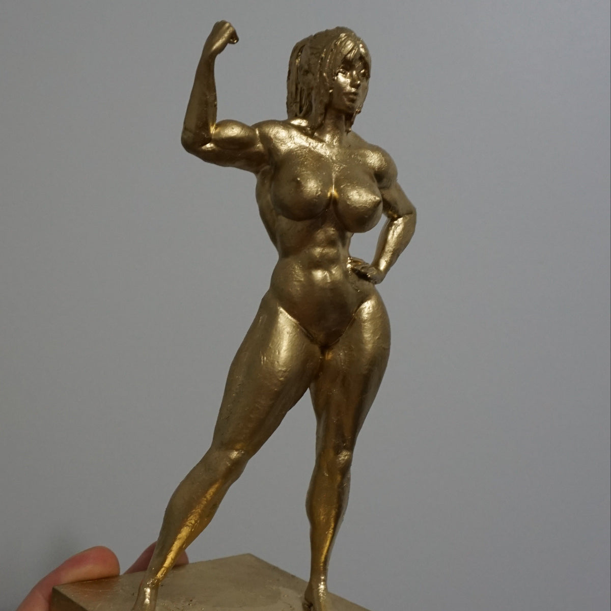 Golden Grace Female Statue | Muscular Woman Sculpture | Nude Female Figure | Athletic Woman Art | Gold Body Sculpture | 4 to 40 Inch Sizes