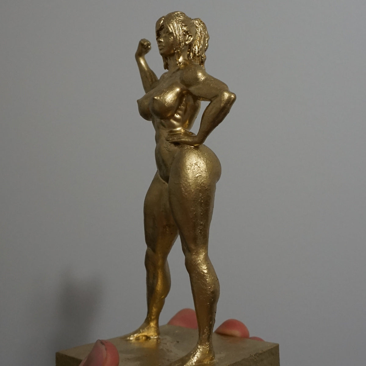 Golden Grace Female Statue | Muscular Woman Sculpture | Nude Female Figure | Athletic Woman Art | Gold Body Sculpture | 4 to 40 Inch Sizes