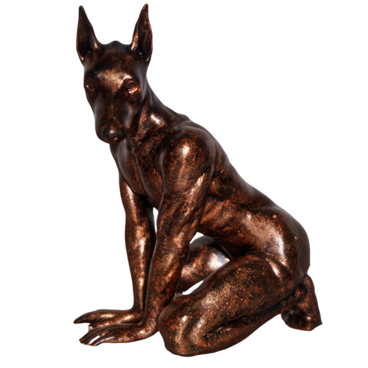 Dog Man Statue | Nude Canine Man Sculpture | Anthropomorphic Dog Figurine | Anubis Inspired Fantasy Art | Furry Decor | Multiple Colors & Sizes