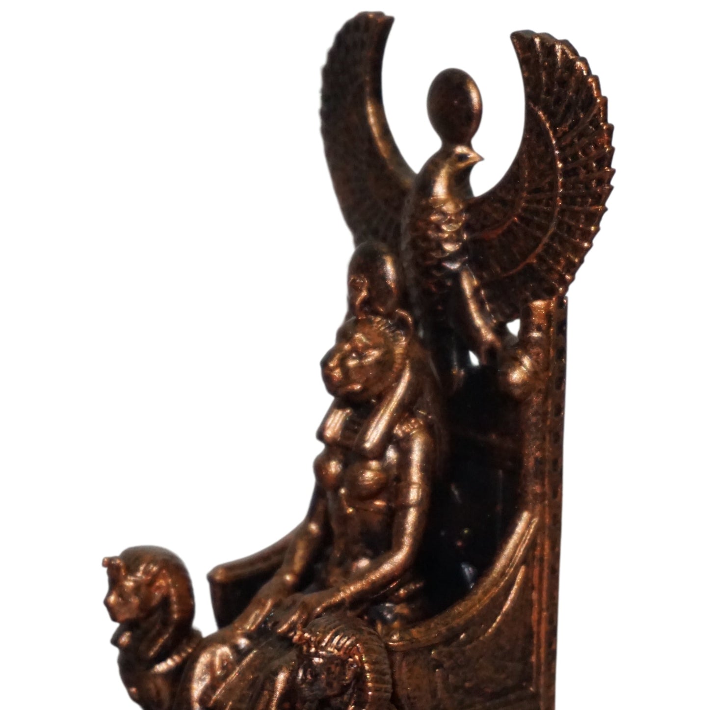 Bastet on throne - Ancient Egyptian Goddess of Cats, Fertility & Joy Sculpture