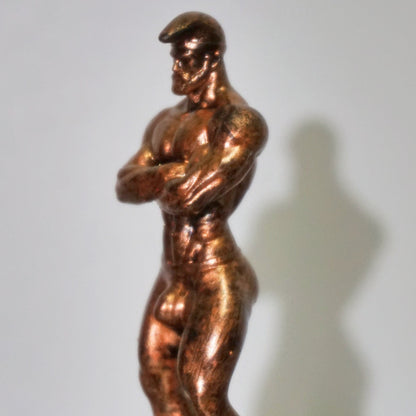 Papa Smurf Inspired Muscle Man Statue | Tom of Finland Style Male Sculpture | Muscular Bearded Man Figurine | Gay Art Decor | Male Figure