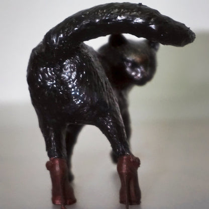 Sassy Black Cat Statue with Red High Heels | Funny Cat Sculpture | Cheeky Cat Butt Figurine | Unique Cat Lover Gift | Quirky Home Decor