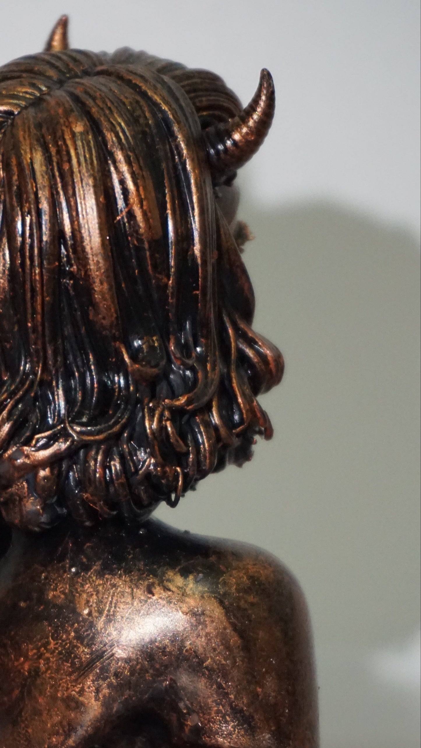 Demon Woman Bust | Horned Female Sculpture | Short Hair Demon Girl Statue | Gothic Fantasy Art | Succubus Decor | Multiple Colors & Sizes
