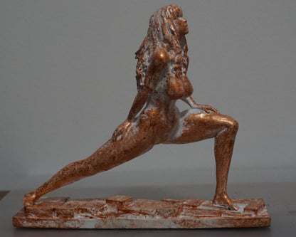 Yoga Woman Statue | White & Bronze Female Yoga Sculpture | Meditation Figurine | Feminine Wellness Decor | Yoga Studio Art | Zen Home Decor