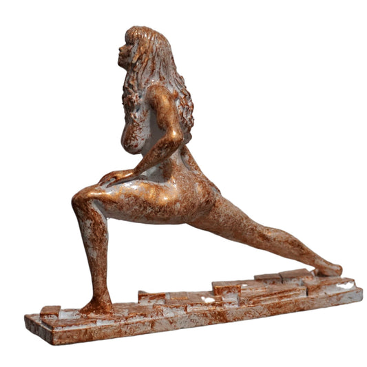 Yoga Woman Statue | White & Bronze Female Yoga Sculpture | Meditation Figurine | Feminine Wellness Decor | Yoga Studio Art | Zen Home Decor