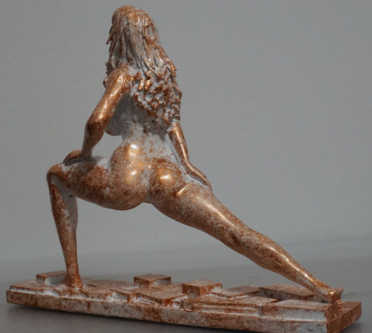 Yoga Woman Statue | White & Bronze Female Yoga Sculpture | Meditation Figurine | Feminine Wellness Decor | Yoga Studio Art | Zen Home Decor