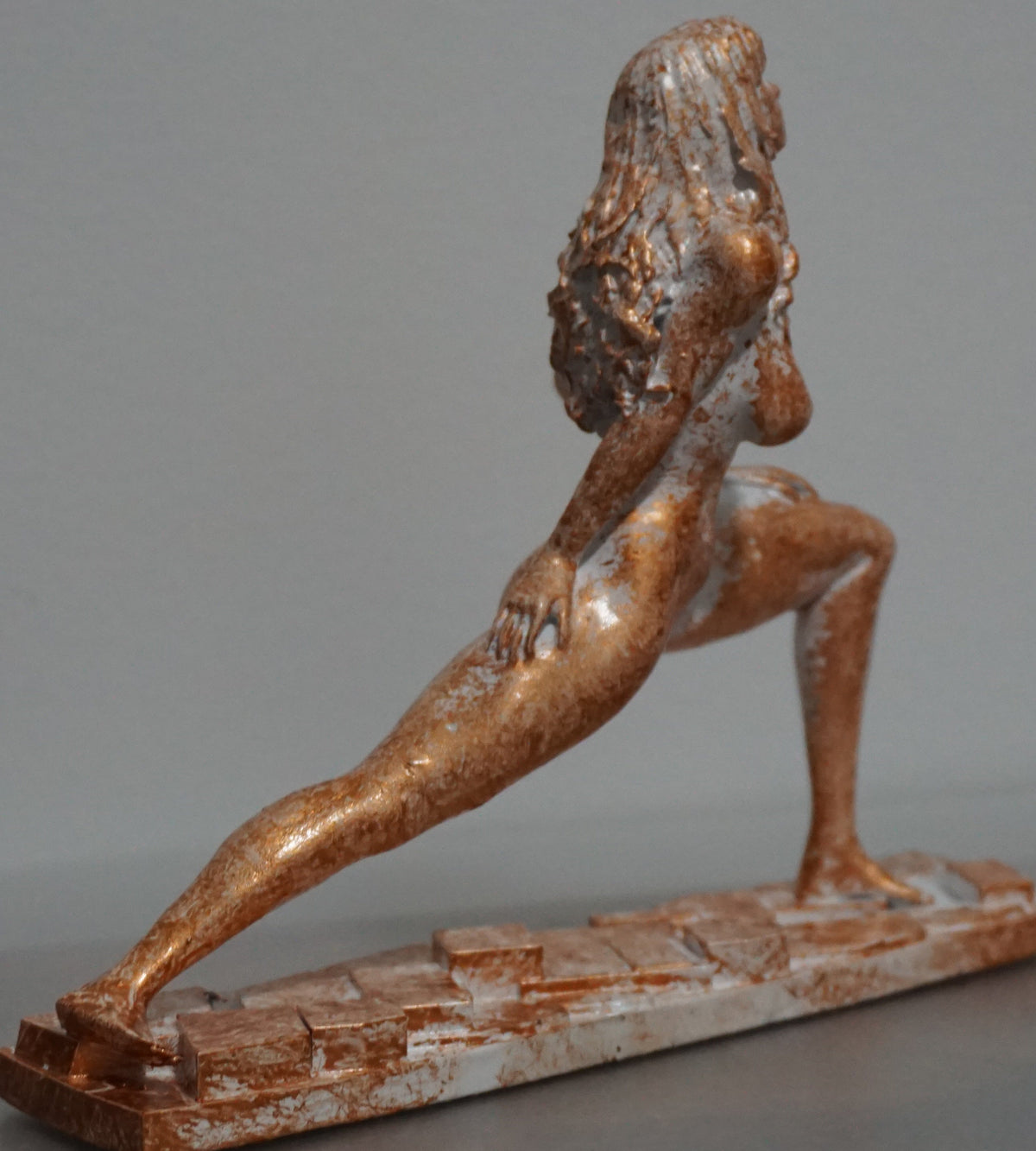 Yoga Woman Statue | White & Bronze Female Yoga Sculpture | Meditation Figurine | Feminine Wellness Decor | Yoga Studio Art | Zen Home Decor
