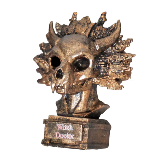 Witch Doctor Bust | Tribal Lizard Shaman Sculpture | Fantasy Skull Mask Statue | Jungle Witch Doctor Decor | Multiple Colors & Sizes