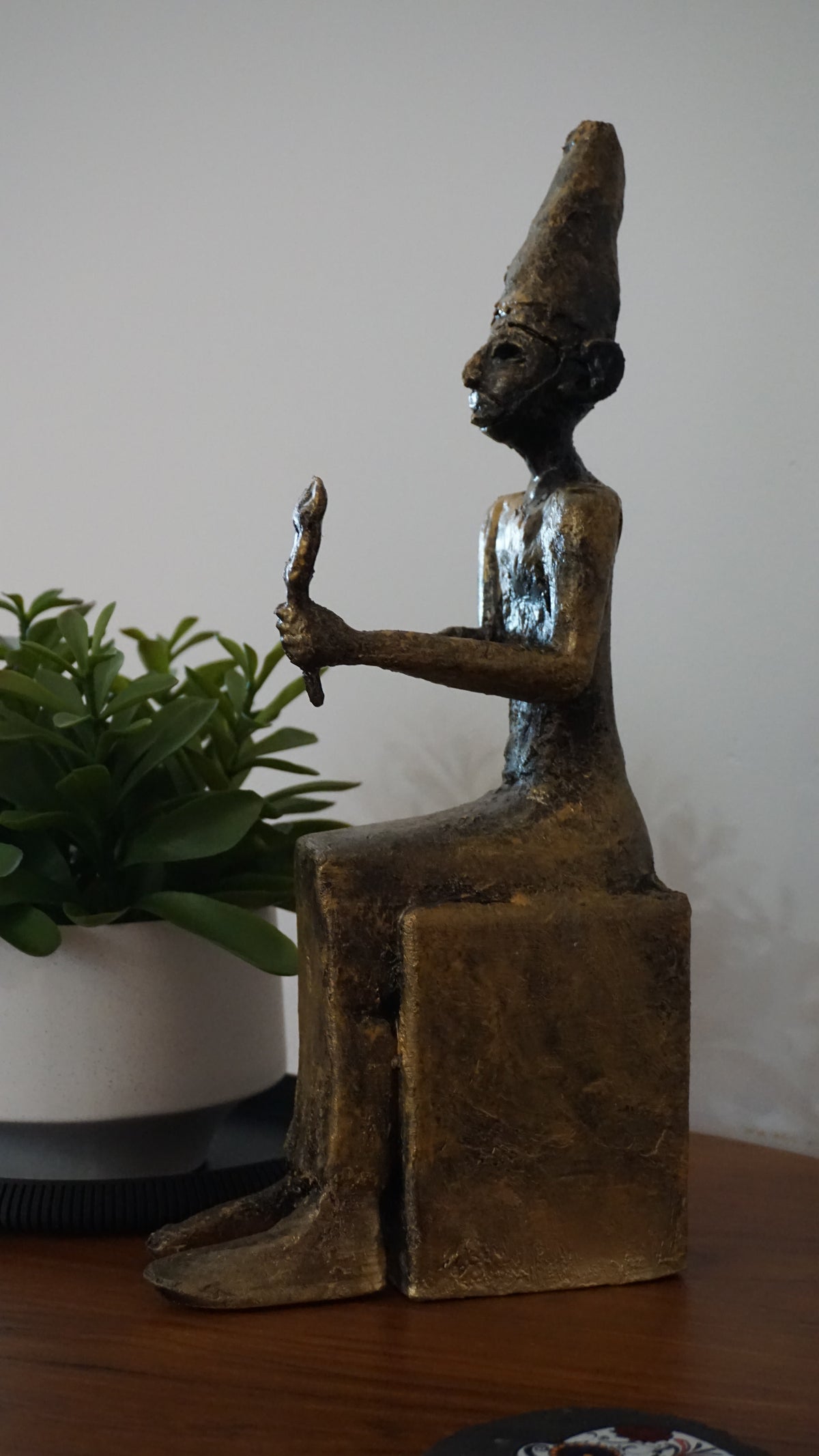 El God Statue Replica | Ancient Canaanite Deity Sculpture | Ugaritic Supreme God Figurine | Antique Bronze Near Eastern Mythology Decor