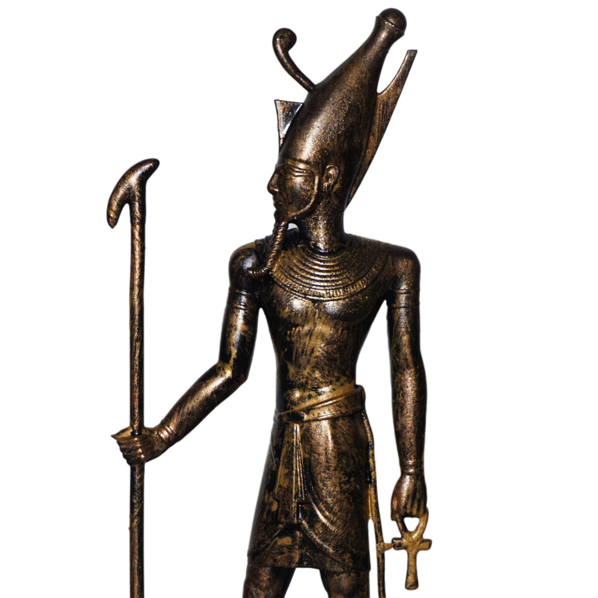 Atum Statue | Antique Gold Egyptian Creator God Sculpture | Ancient Egypt Primordial Deity Figurine | Egyptian Mythology Decor
