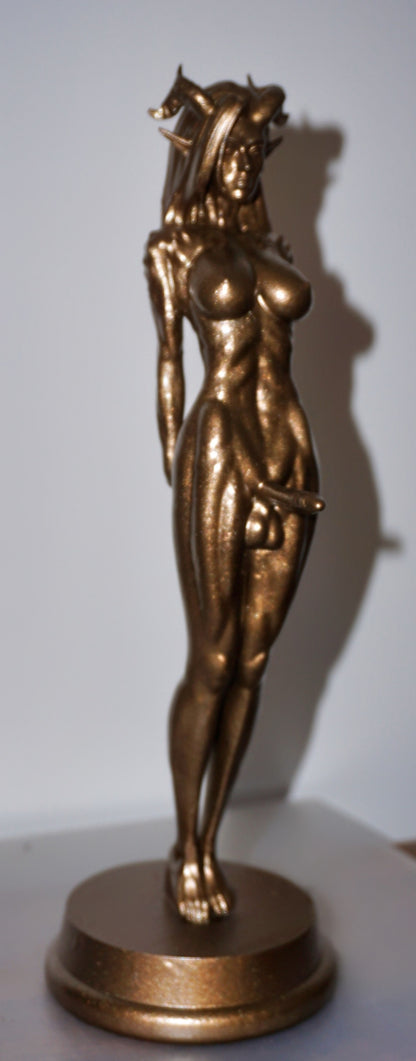 Cambion Stretching Trans Demon Statue | Transgender Female Demon Sculpture | Succubus Inspired Fantasy Art | Gothic Figurine | LGBTQ+ Decor