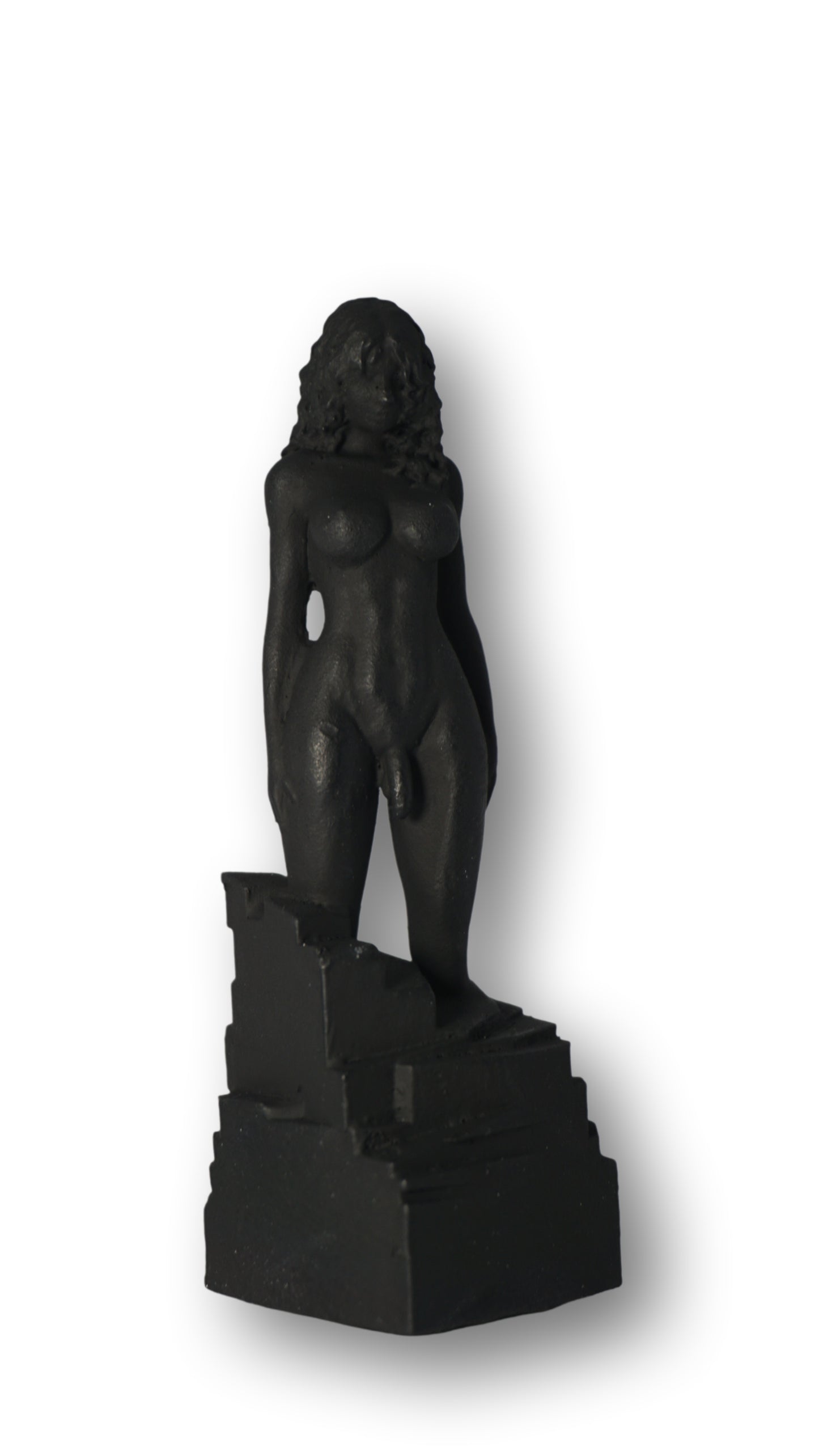 Transgender "Black Matte Goddess" Erotic Art Sculpture and figurine