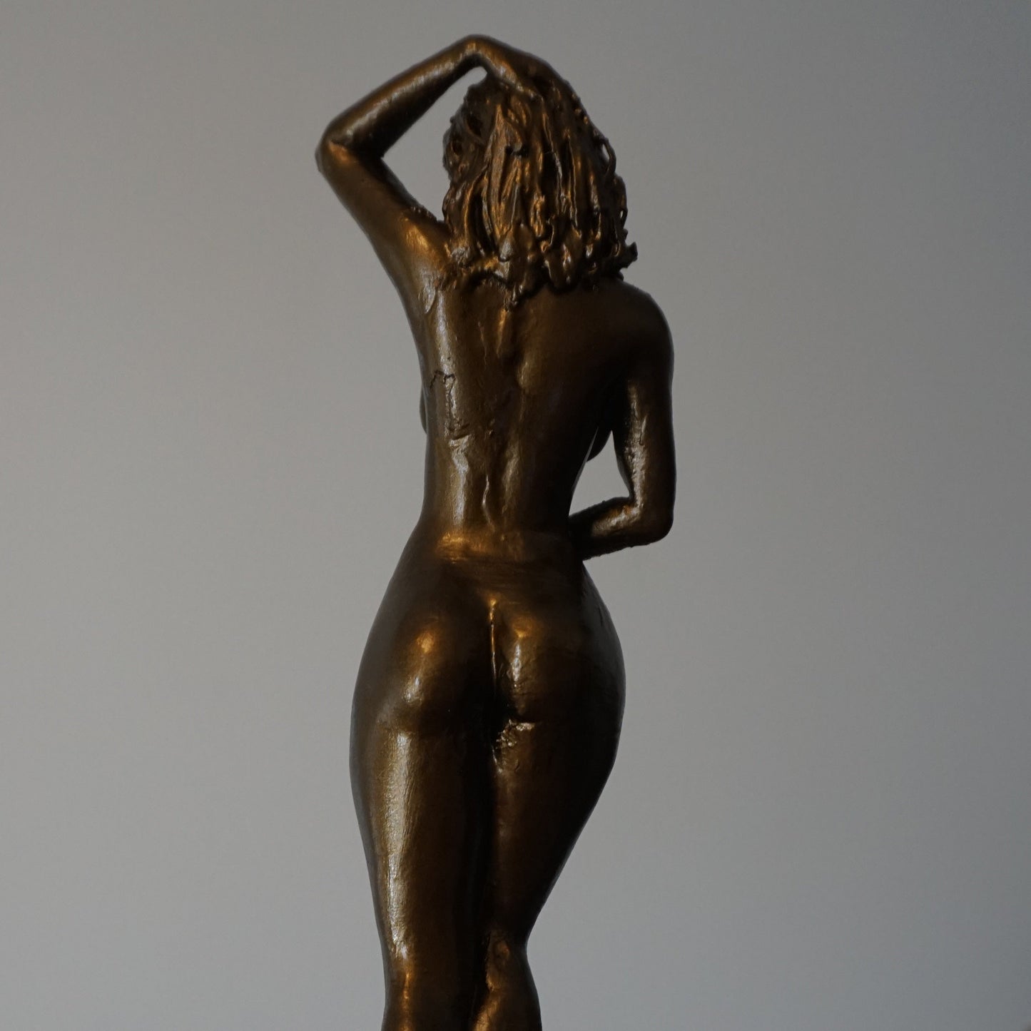 "Bronze Respite" Showering Woman Art Sculpture and figurine elf statue