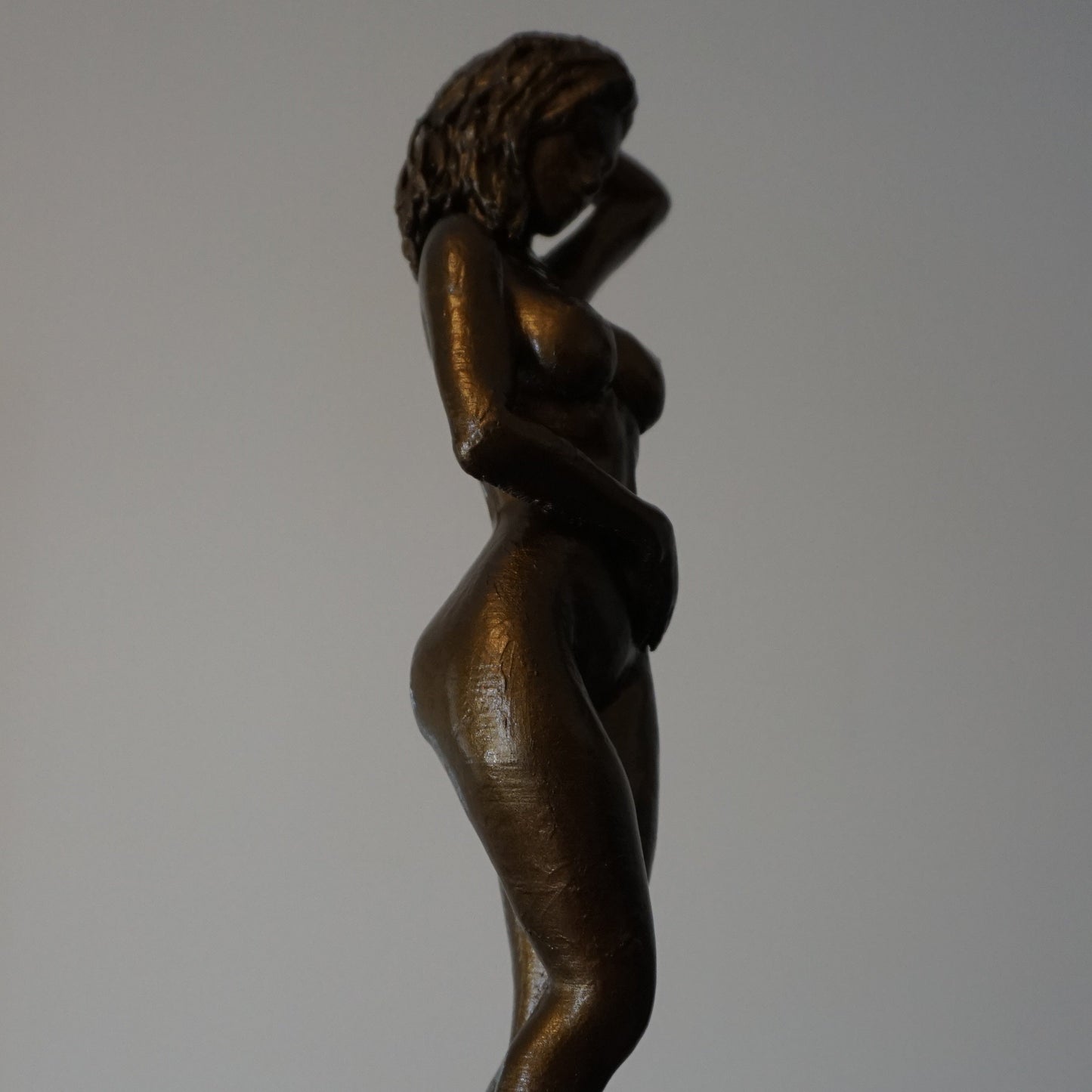 "Bronze Respite" Showering Woman Art Sculpture and figurine elf statue