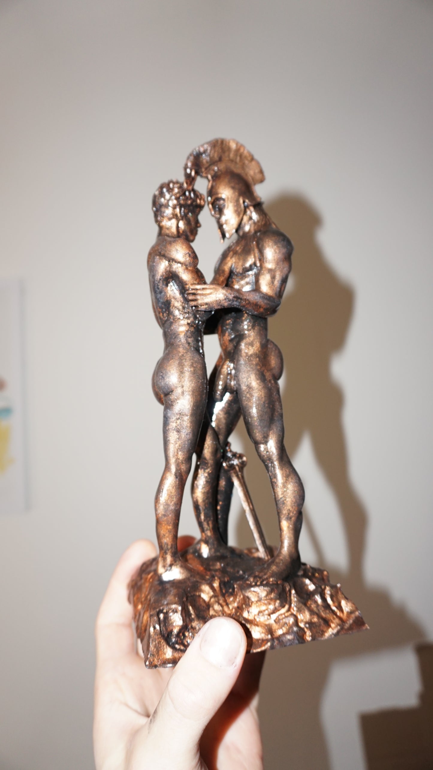 Antique Bronze Achilles and Patroclus Statue Classical Male Sculpture Figurative Art Dramatic Greek Inspired Decor (Copy)