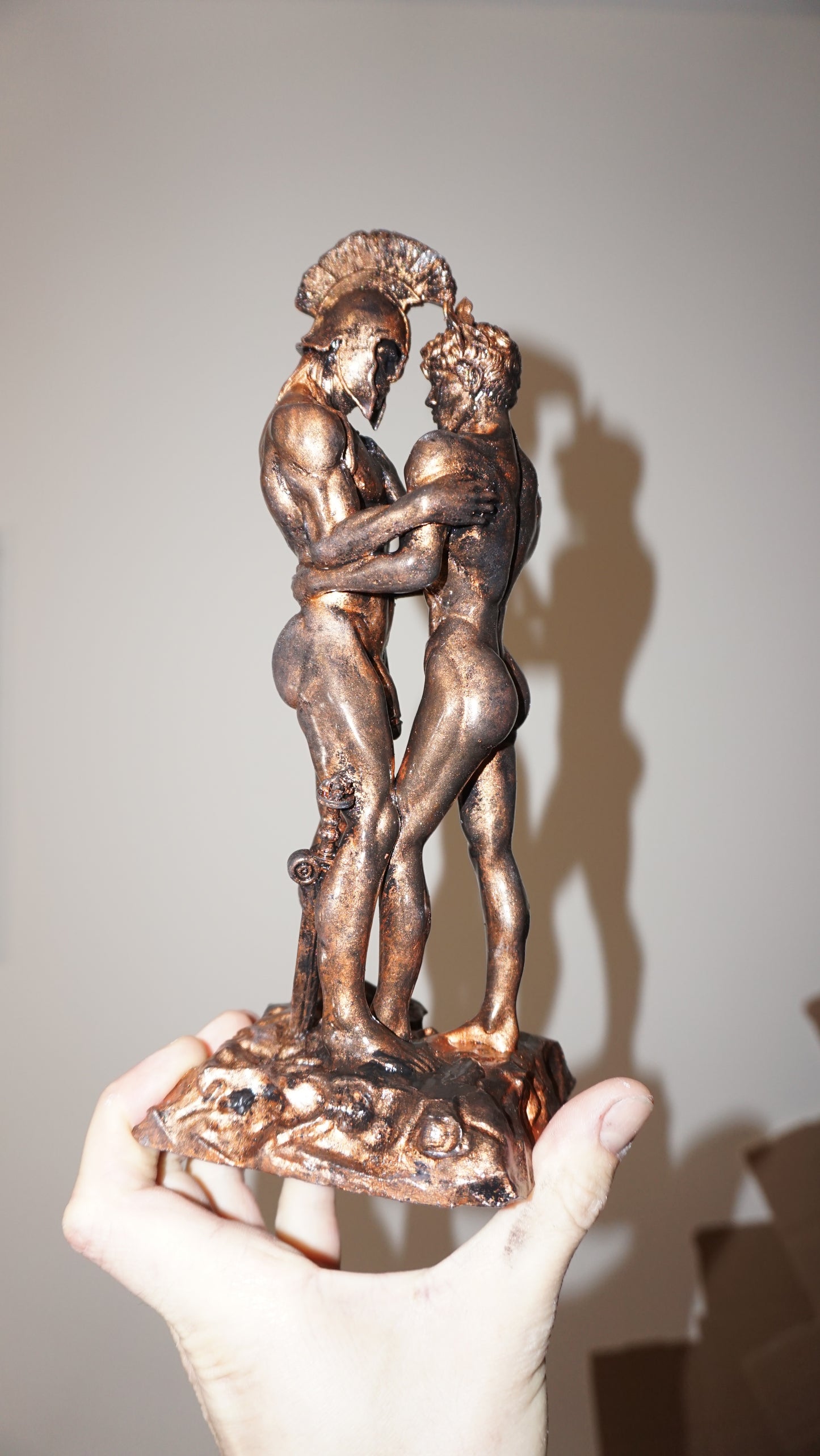 Antique Bronze Achilles and Patroclus Statue Classical Male Sculpture Figurative Art Dramatic Greek Inspired Decor (Copy)