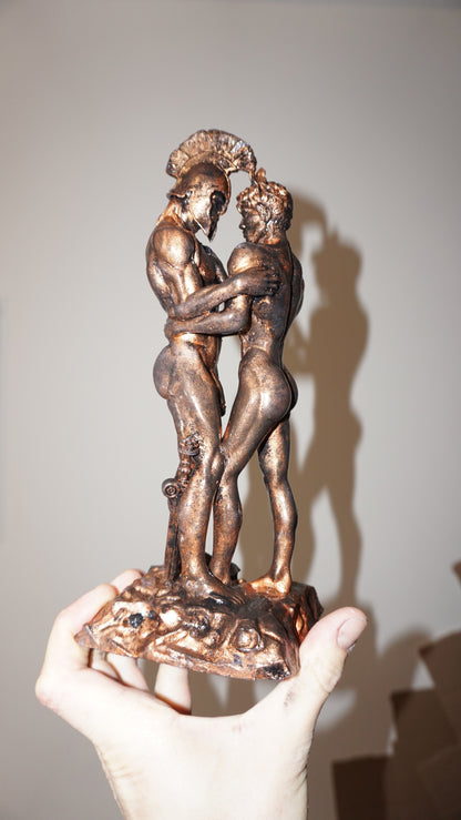 Antique Bronze Achilles and Patroclus Statue Classical Male Sculpture Figurative Art Dramatic Greek Inspired Decor (Copy)