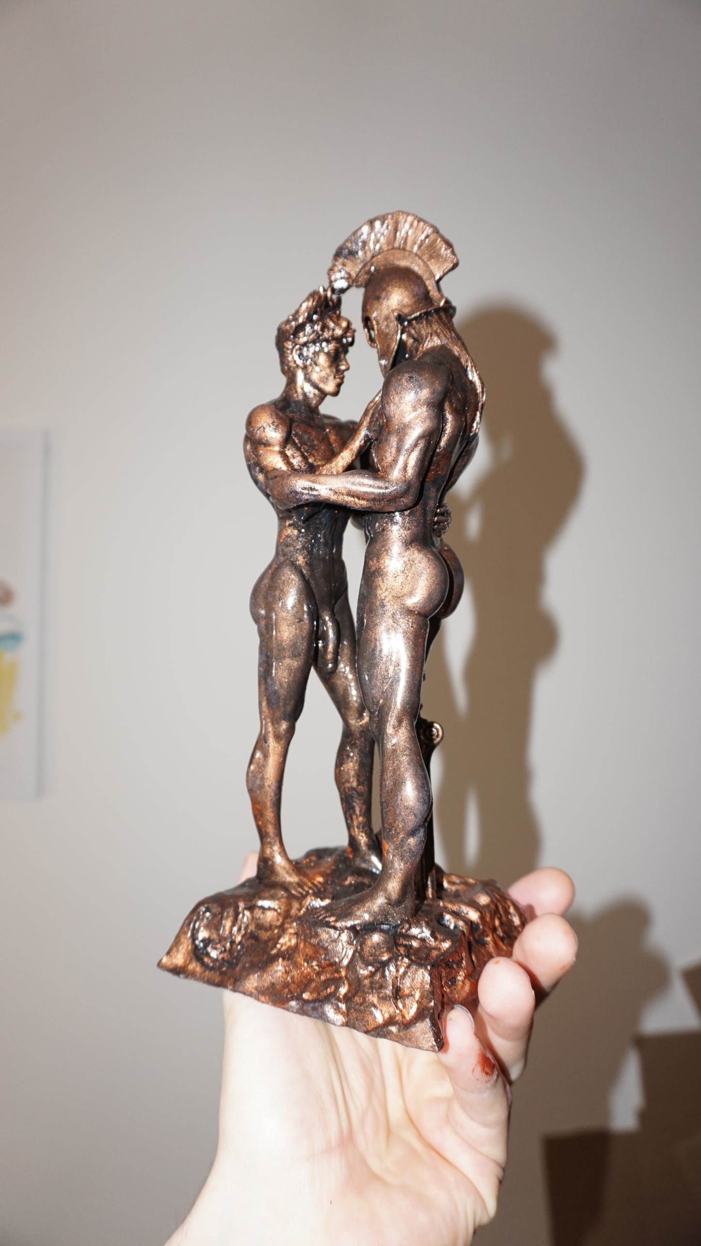 Antique Bronze Achilles and Patroclus Statue Classical Male Sculpture Figurative Art Dramatic Greek Inspired Decor (Copy)