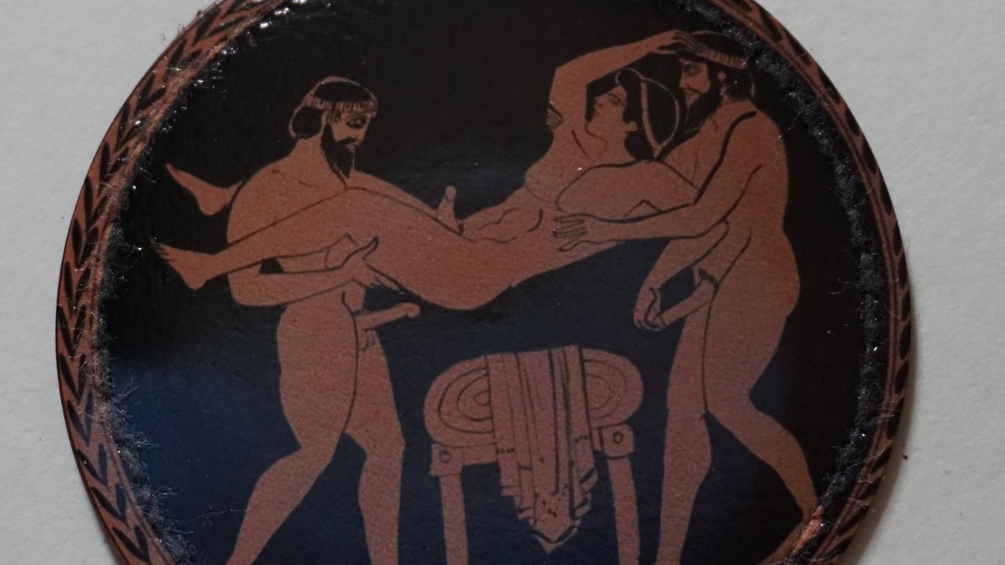 Gay Greek Orgy Faux Leather Patch