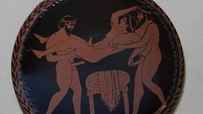 Gay Greek Orgy Faux Leather Patch