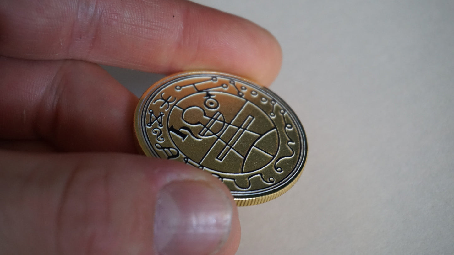 Seal of Solomon Coin | Solomon Seal Talisman | Occult Symbol Coin | Esoteric Collectible | Gold Silver Rose Gold | Grimoire Gift