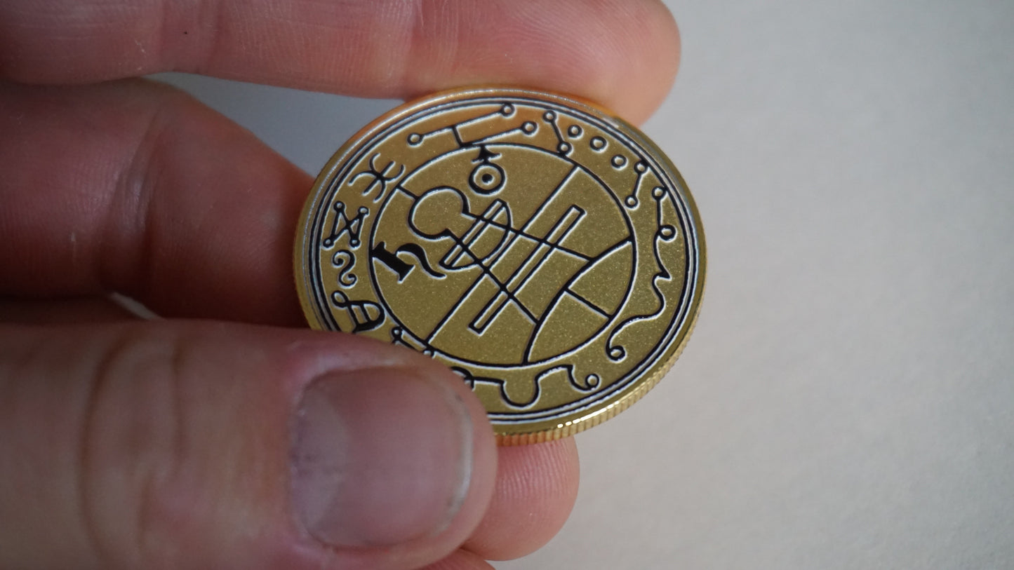 Seal of Solomon Coin | Solomon Seal Talisman | Occult Symbol Coin | Esoteric Collectible | Gold Silver Rose Gold | Grimoire Gift