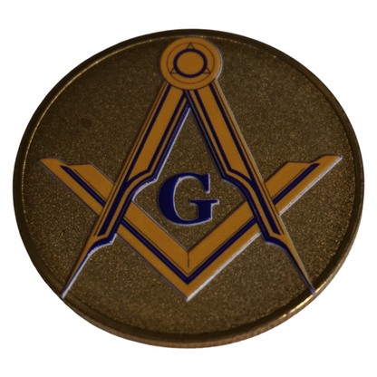 Masonry Guild Coin | Masonic Inspired Challenge Coin | Freemason Symbol Collectible | Gold Silver Rose Gold Finish | Fraternal Keepsake