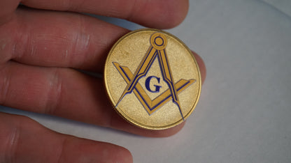 Masonry Guild Coin | Masonic Inspired Challenge Coin | Freemason Symbol Collectible | Gold Silver Rose Gold Finish | Fraternal Keepsake