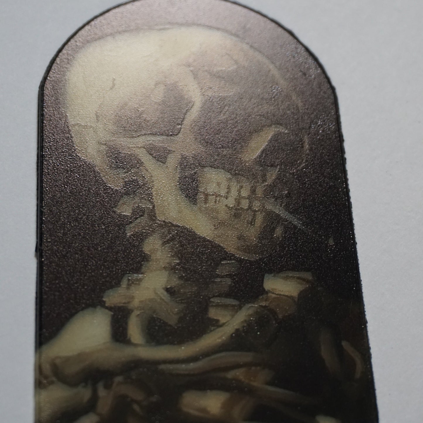 Skeleton Smoking Cigarette Stained Glass Acrylic Art | Gothic Skeleton Window Decor | Dark Humor Acrylic Panel | Alternative Wall Art