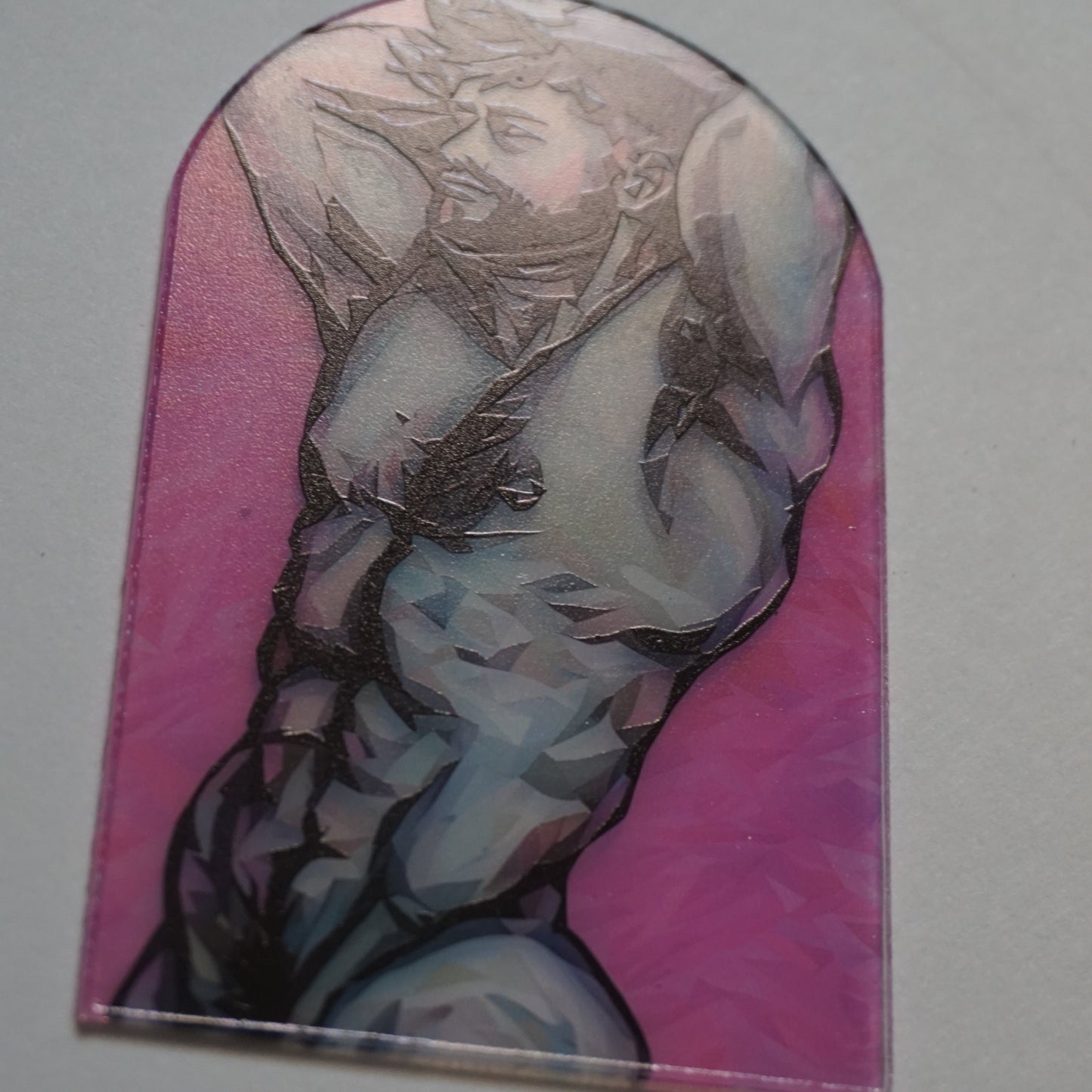 Stained Glass Shirtless Man Acrylic Art | Male Figure Window Decor | Colorful Acrylic Panel | Masculine Wall Art | Unique Gift