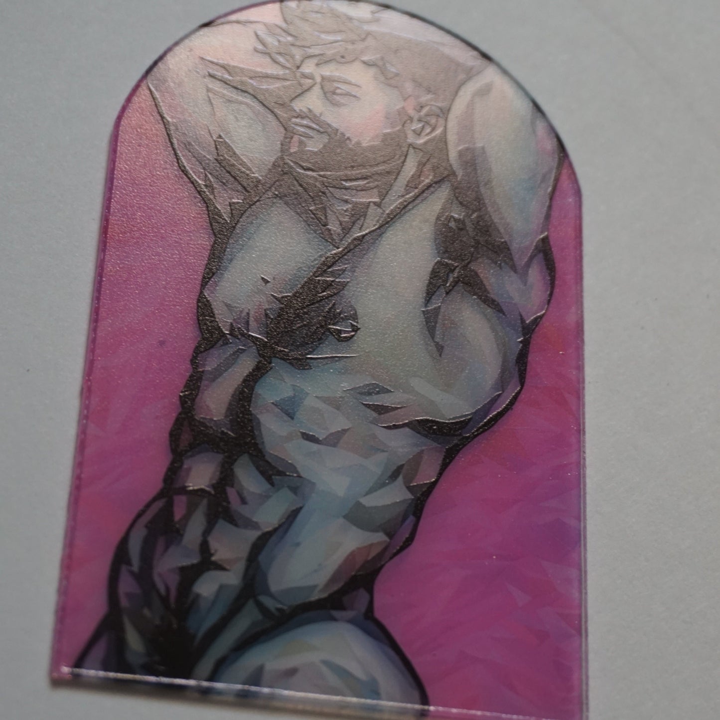 Stained Glass Shirtless Man Acrylic Art | Male Figure Window Decor | Colorful Acrylic Panel | Masculine Wall Art | Unique Gift
