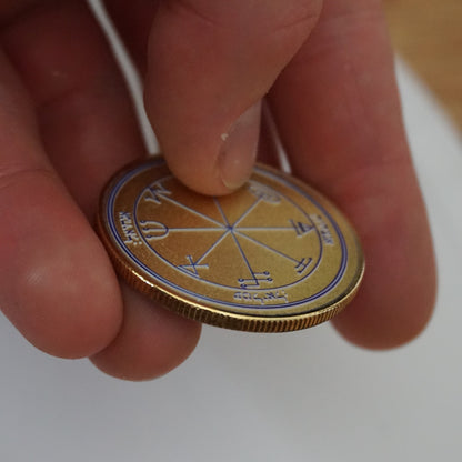 Seventh Pentacle of Jupiter Coin | Jupiter Talisman Coin | Key of Solomon Symbol | Occult Coin | Esoteric Magic Collectible | Talisman