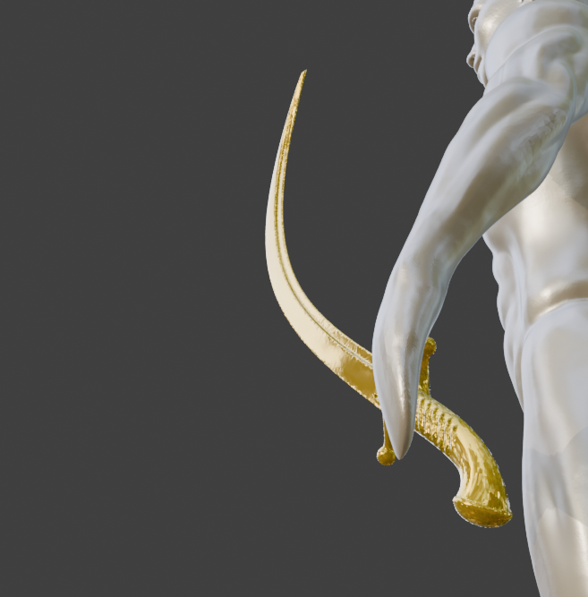 Curved Sword Miniature, Mini Bandit's Format, ABS Resin, Tabletop Display
