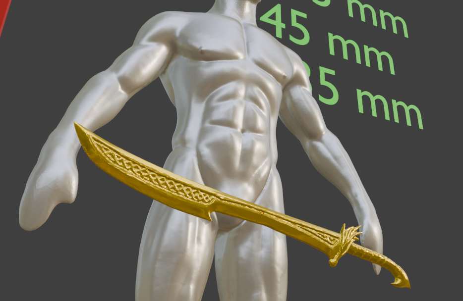 Nordic Sword Miniature, Short Design ABS Resin, 1:2 to 1:16 Scale